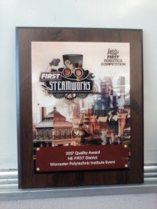 WPI quality award plaque - web